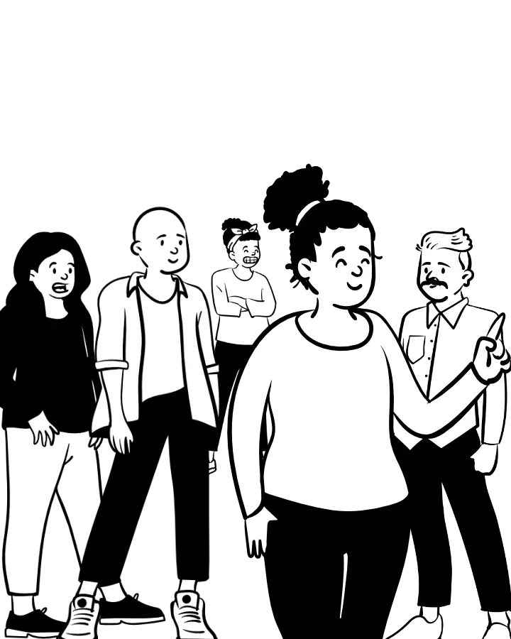 People stood in a crowd